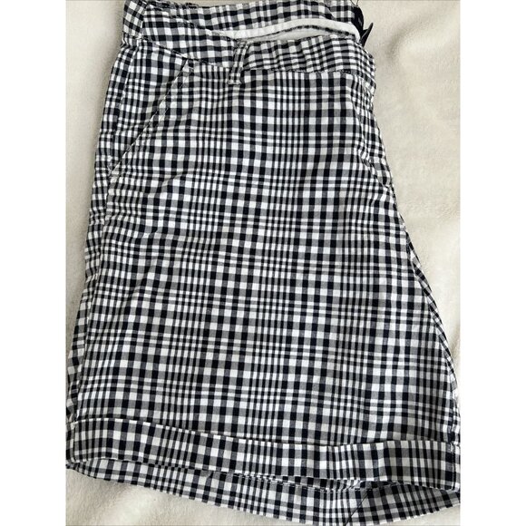 The Limited Womens Black & White Gingham Shorts Size 12 Cotton Blend With Back B - Picture 3 of 7